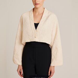 Eskandar Jacket Cropped Puff Sleeve Lagenlook